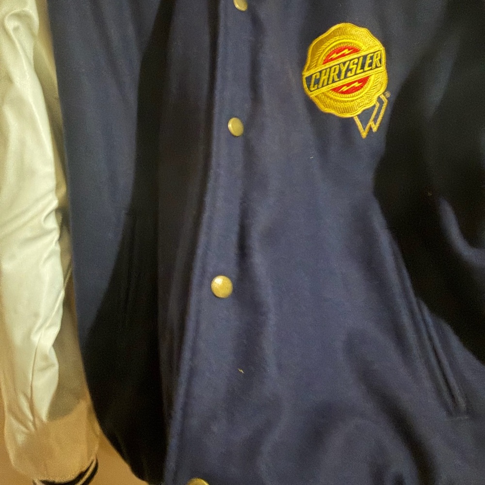 Chrysler Logo Navy and White Varsity Jacket - Picture 6 of 11